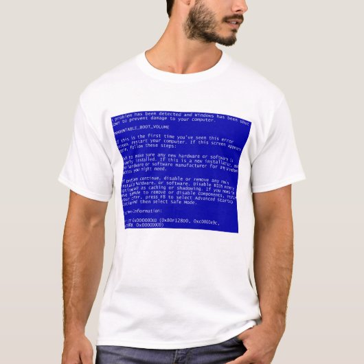 T-shirt Erreur nerd Windows Blue Screen of Death Error (EN (Devant)