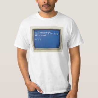 T-shirt Erreur Rétro DOS : C:\>WORK.EXE - Mauvaise command