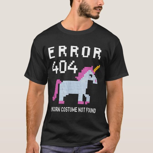 T-shirt Error 404 Unicorn Costume Found Halloween Programm (Devant)