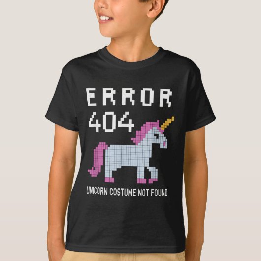 T-shirt Error 404 Unicorn Costume Found Halloween Programm (Devant)