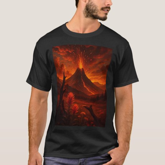T-shirt Erupo Volcano Nature Art - Cadeau (Devant)