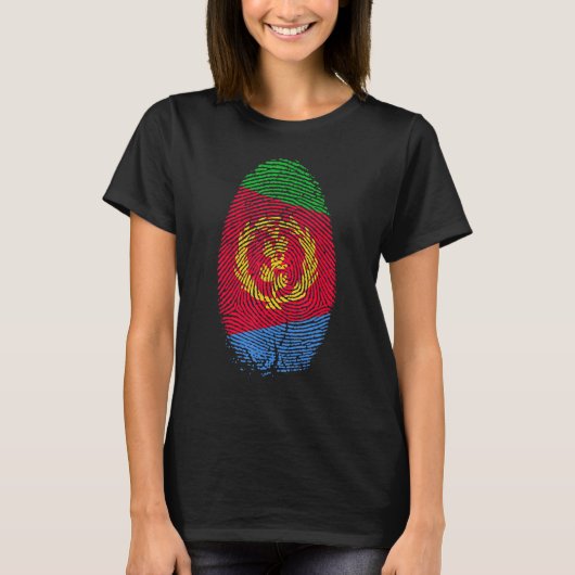 T-shirt Erythrée Drapeau Empreinte Il Est Dans Mon Adn Pou (Devant)