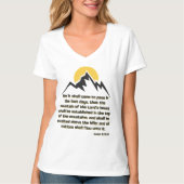 T-shirt Ésaïe 2:2 Bible Écriture Citation KJV Femmes V-Cou (Devant)