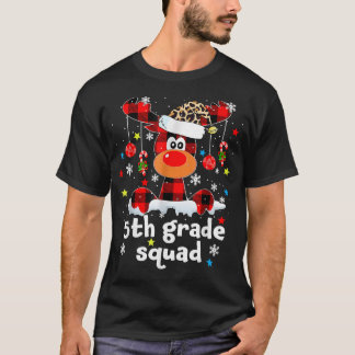 T-shirt Escadron de 5e année Rindeer Plaid Santa Hat Ensei