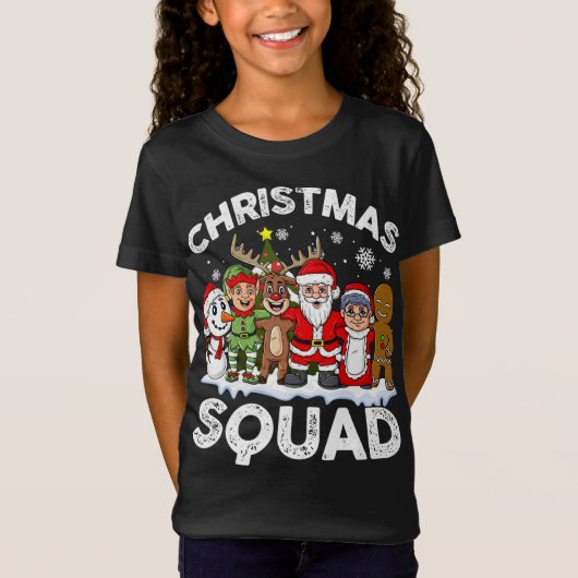 T-Shirt Escadron de Noël Père Noël Reindeer Elf Snowman Fu (Devant)