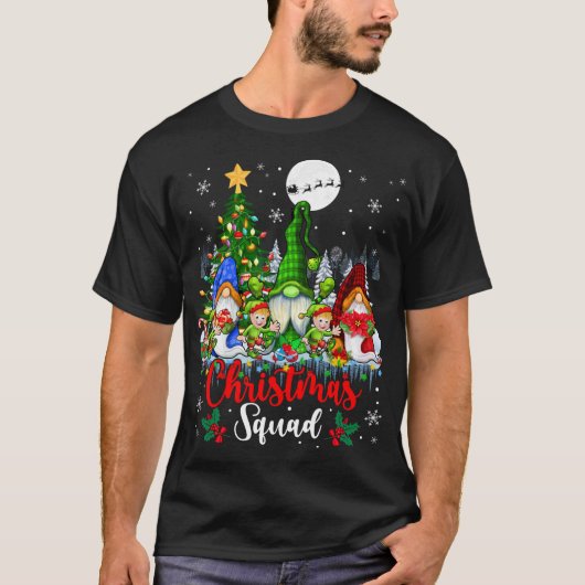 T-shirt Escadron de Noël Trois Elfes de Père Noël Gnomes X (Devant)