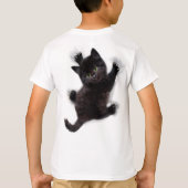 T-shirt Escalade de chat noir sur le dos humain (Dos)