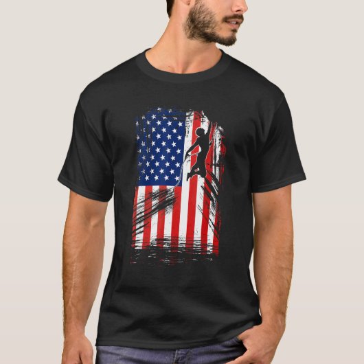 T-shirt Escalade de Drapeau Us (Devant)