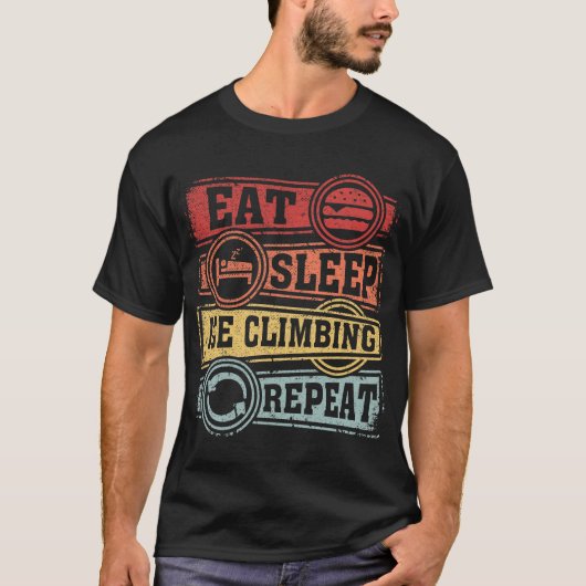T-shirt Escalade de glace du sommeil du repas Répéter (Devant)