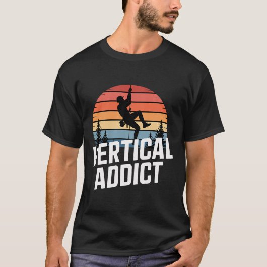 T-shirt Escalade de roche rétro Boulder Vertical Addict (Devant)