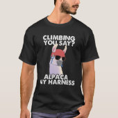 T-shirt Escalade drôle Alpaca My Harness Rock Climber Vint (Devant)