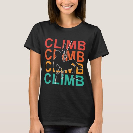 T-shirt Escalade, Mountain Rock Climber Brave Aventure (Devant)