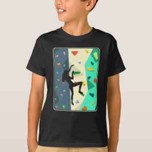 T-shirt Escalade murale fille à l'intérieur bouldering f