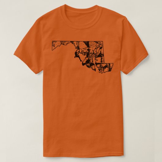 T-shirt Escalade Rock Maryland Rock Climber State Map Clim (Design devant)