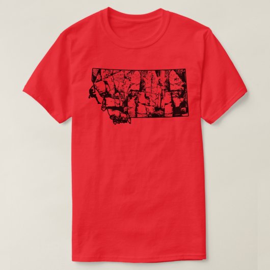 T-shirt Escalade Rock Montana Rock Climber State Map Climb (Design devant)