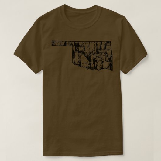 T-shirt Escalade Rock Oklahoma Rock Climber State Map Clim (Design devant)