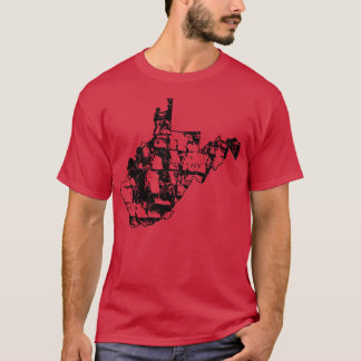 T-shirt Escalade Rock West Virginia Rock Climber State Map