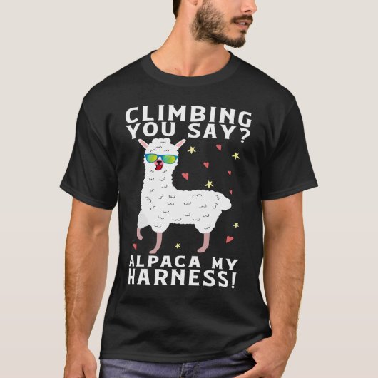 T-shirt Escalade Vous Dites Alpaca My Harness Rock Escalad (Devant)