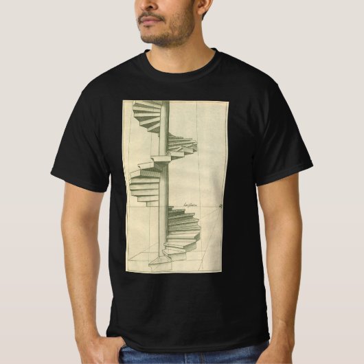 T-shirt Escalier en colimaçon, escalier architectural vint (Devant)
