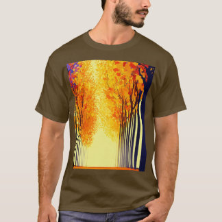 T-shirt Escape Abstraite Avenue - Artistic Tree Lined Stre