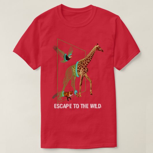 T-shirt Escape to the Wild Wildlife Aesthétique Wireframe  (Design devant)