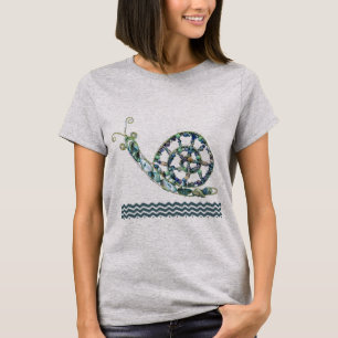 T-shirt - escargot de pierre bleue