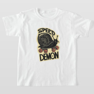 T-shirt Escargot drôle sur skateboard – Démon de la vitess