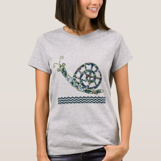 T-shirt - Escargot en pierre bleue (Devant)
