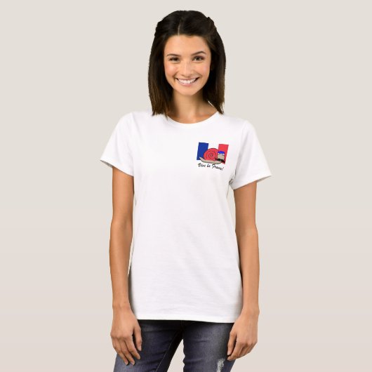 T-shirt Escargot français du 14 juillet dans un béret (Devant entier)