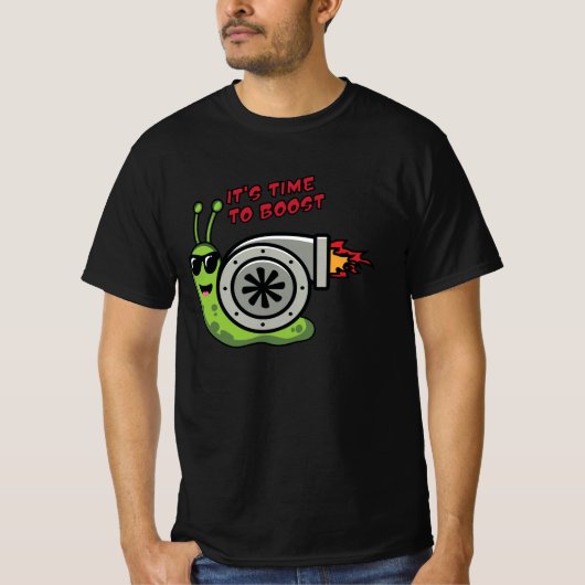 T-shirt Escargot rapide mignon avec poussoir turbo moteur (Devant)
