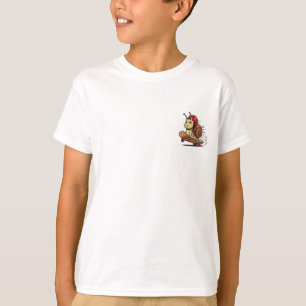 T-shirt Escargot Skateur Fonçant sur Skateboard Enfants