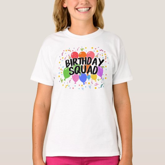 T-shirt Escouade d'anniversaire (Devant)