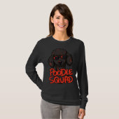 T-shirt Escouade de caniche noire (Devant entier)