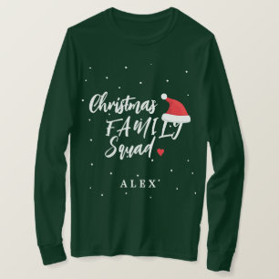T-shirt Escouade de famille de Noël chapeau de Père Noël t
