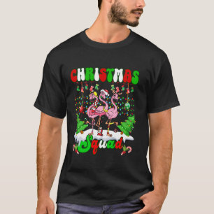 T-shirt Escouade de Noël Amour Flamant rose Famille Lumièr