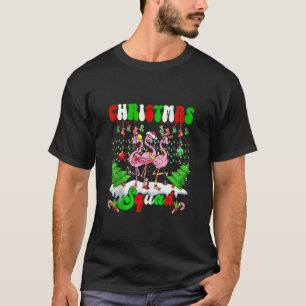 T-shirt Escouade de Noël Amour Flamant rose Famille Lumièr