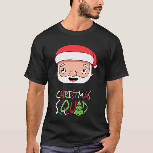 T-shirt Escouade de Noël avec le Père Noël (Devant)