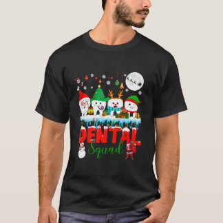 T-shirt Escouade dentaire Arbre de Noël Père Noël Reindeer
