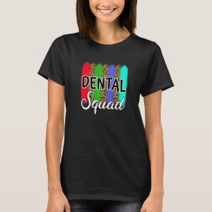 T-shirt Escouade dentaire Empreinte de léopard Dentiste De