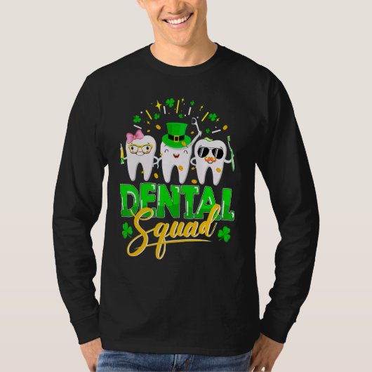 T-shirt Escouade dentaire Leprechaun Casquette Shamrock St (Devant)