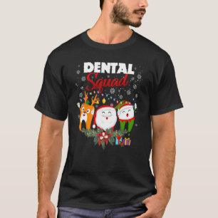 T-shirt Escouade dentaire mignonne Dentiste de Noël Joyeux