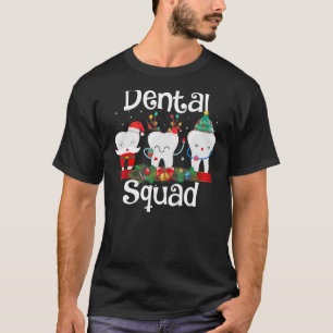 T-shirt Escouade Dentaire Mignonne Dents De Noël Dents En