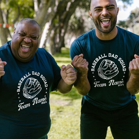 T-shirt Escouade papa de baseball personnalisée avec le no