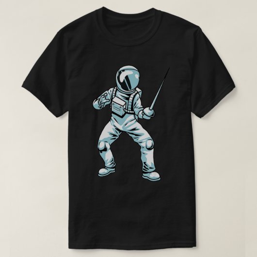 T-shirt Escrime Sport Épée Astronaut Fencer Fighting Fe (Design devant)