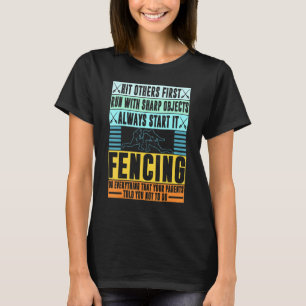 T-shirt Escrime Sport Pun pour hommes femmes enfants jeun
