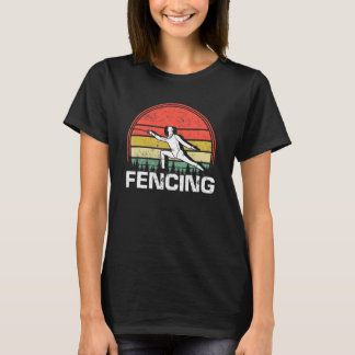 T-shirt Escrimeur Vintage Escrime Rétro Sports Duel Combat