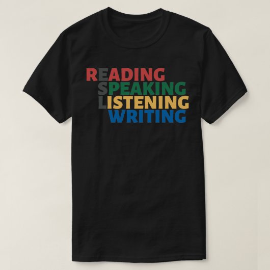 T-shirt ESL 4 Compétences Design Multicolore (Design devant)