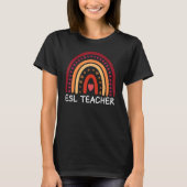 T-shirt ESL Teacher Boho Rainbow Back To School Appreciati (Devant)