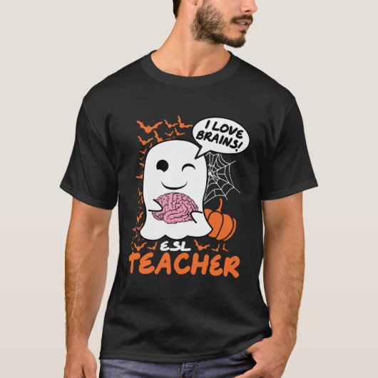 T-shirt ESL Teacher Cute Ghost Halloween Teacher (Devant)