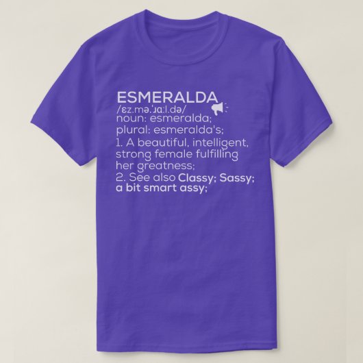 T-shirt Esmeralda Nom Esmeralda Définition Esmeralda Fema (Design devant)